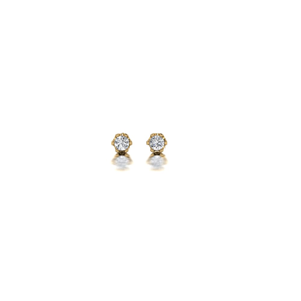 Yellow gold diamond stud earrings