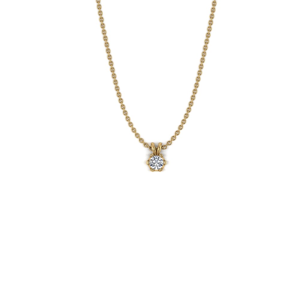 Yellow gold diamond necklace 0,05ct