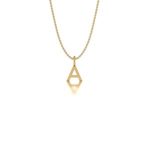 Basic Initials yellow gold letter pendant A-Z