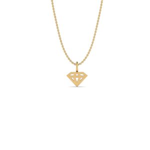 Basic Initials yellow gold diamond symbol necklace
