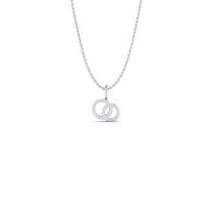 Basic Initials white gold interlocking rings necklace