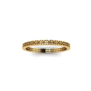 Yellow gold four-leaf clover stackable ring