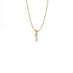 Basic Initials yellow gold number pendant 1