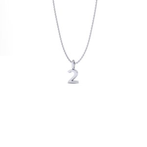Basic Initials white gold number pendant necklace 2