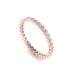 Rose gold round diamond eternity ring side